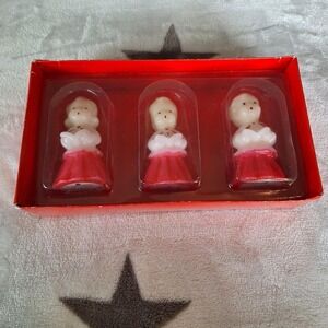 Vintage 2005 Radko Christmas Caroler Candles Set of 3 NIB Vermont Country Store